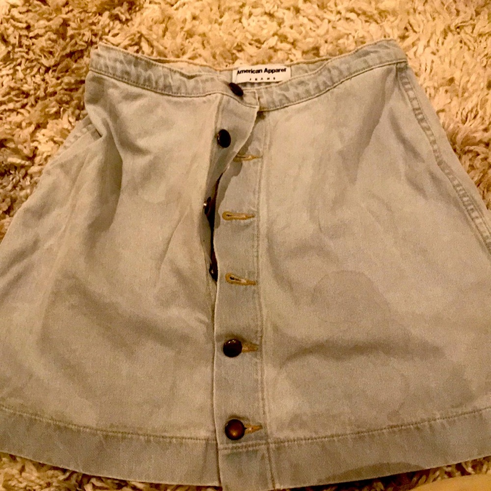 Beautiful 89s style jean pale blue American apparel skirt!